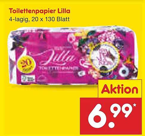 Toilettenpapier Lilla - 4-lagig, 20 x 130 Blatt