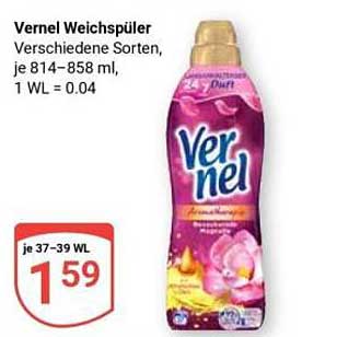 Vernel Weichspüler – Verschiedene Sorten, je 814-858 ml