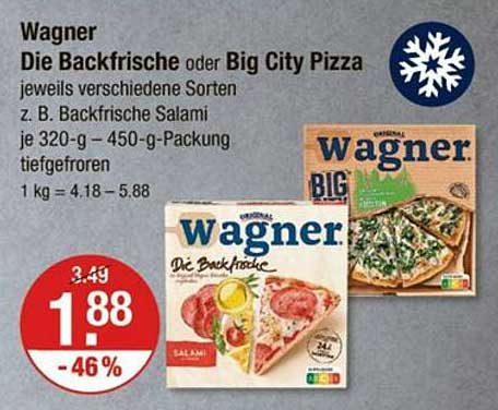 Wagner Die Backfrische oder Big City Pizza - verschiedene Sorten