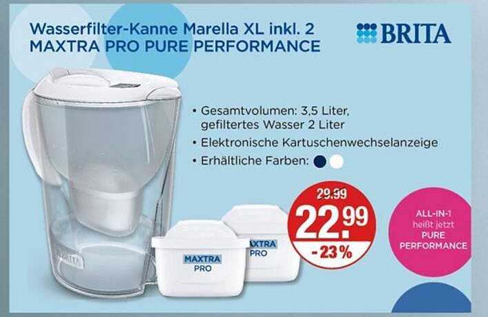 Wasserfilter-Kanne Marella XL inkl. 2 MAXTRA PRO PURE PERFORMANCE