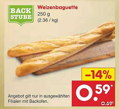 Weizenbaguette 250 g (2.36 / kg)