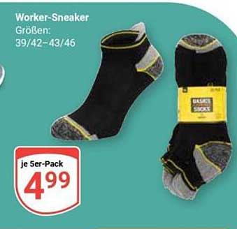 Worker-Sneaker Socken im 5er-Pack