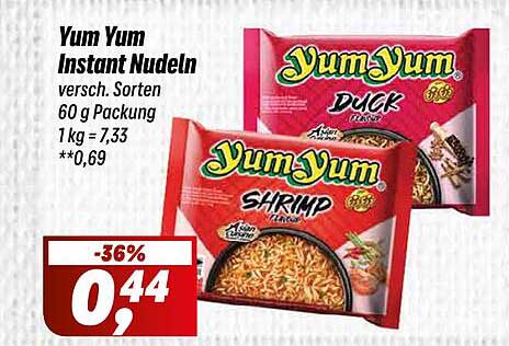 Yum Yum Instant Nudeln - Verschiedene Sorten