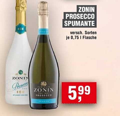 ZONIN PROSECCO SPUMANTE - verschiedene Sorten je 0,75 l Flasche