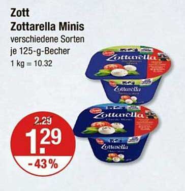 Zott Zottarella Minis verschiedene Sorten je 125-g-Becher