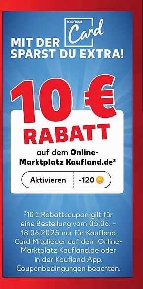 10 € Rabatt auf dem Online-Marktplatz Kaufland.de