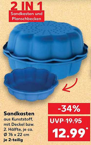 2 IN 1 Sandkasten und Planschbecken