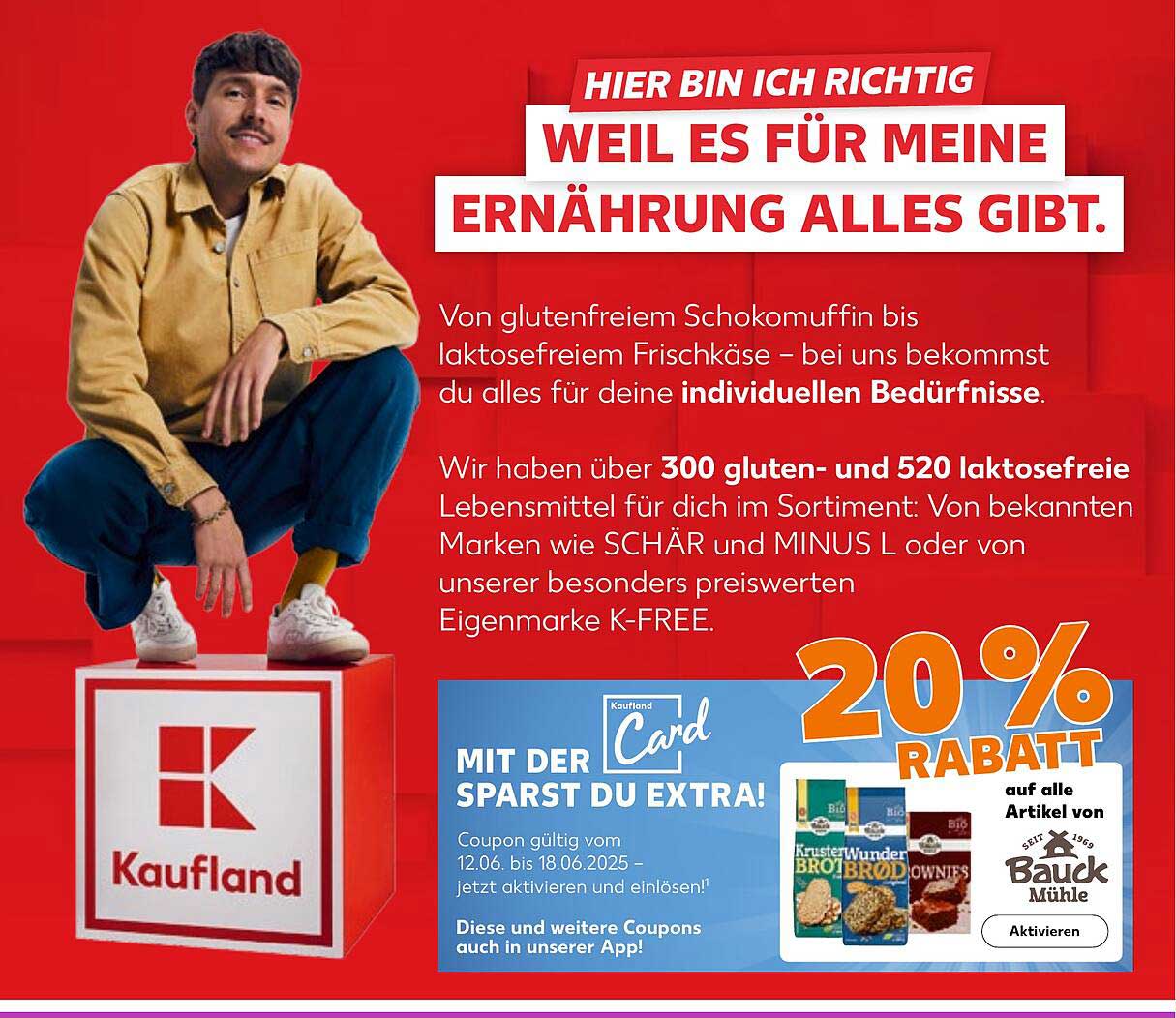 20% Rabatt auf gluten- und laktosefreie Produkte bei Kaufland