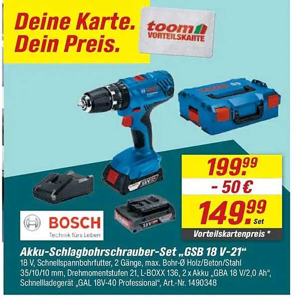 Akku-Schlagbohrschrauber-Set GSB 18 V-21