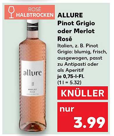 ALLURE Pinot Grigio oder Merlot Rosé
