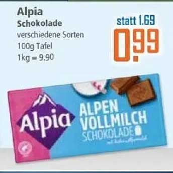 Alpia Schokolade verschiedene Sorten 100g Tafel
