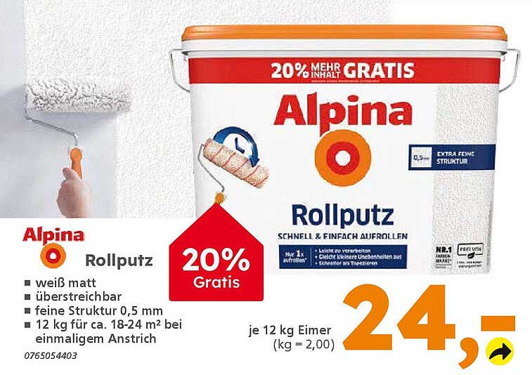 Alpina Rollputz 12 kg Eimer