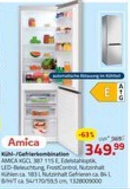 Amica Kühl-Gefrierkombination KGC 387 115 E