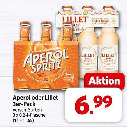 Aperol oder Lillet 3er-Pack