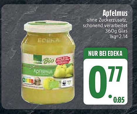 Apfelmus ohne Zuckerzusatz 360g Glas