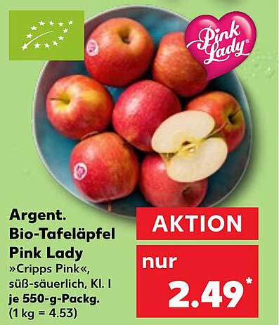 Argentinische Bio-Tafeläpfel Pink Lady, 550 g - Nur 2,49 €