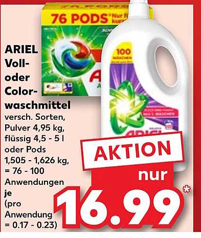 ARIEL Voll- oder Colorwaschmittel 76 Pods (Aktionspreis)