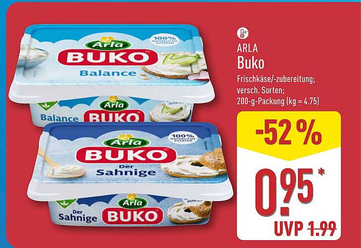 Arla Buko Frischkäse - Balance und der Sahniege, 200-g Packung