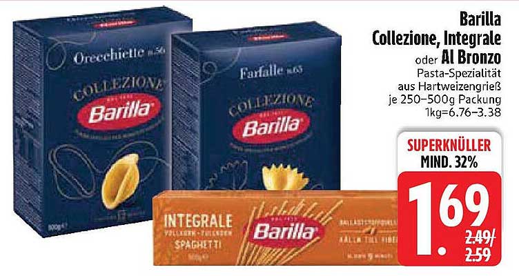 Barilla Collezione, Integrale oder Al Bronzo Pasta-Spezialität