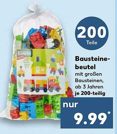 Bausteinebeutel mit großen Bausteinen, 200-teilig