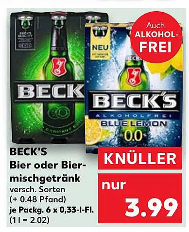 BECK'S Bier oder Biermischgetränk - verschiedene Sorten