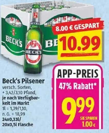 Beck's Pilsener - Verschiedene Sorten