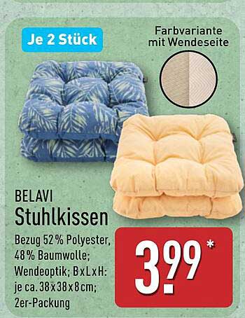 BELAVI Stuhlkissen 2 Stück