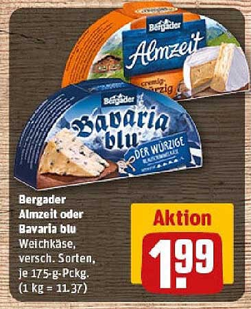 Bergader Almzeit oder Bavaria blu Weichkäse 175 g