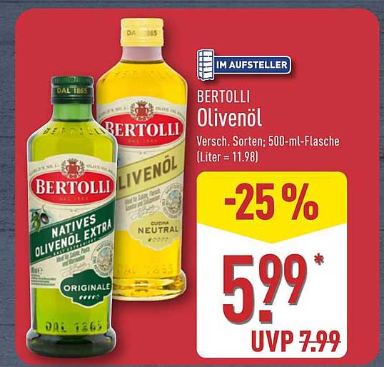 BERTOLLI Olivenöl 500ml - Versch. Sorten