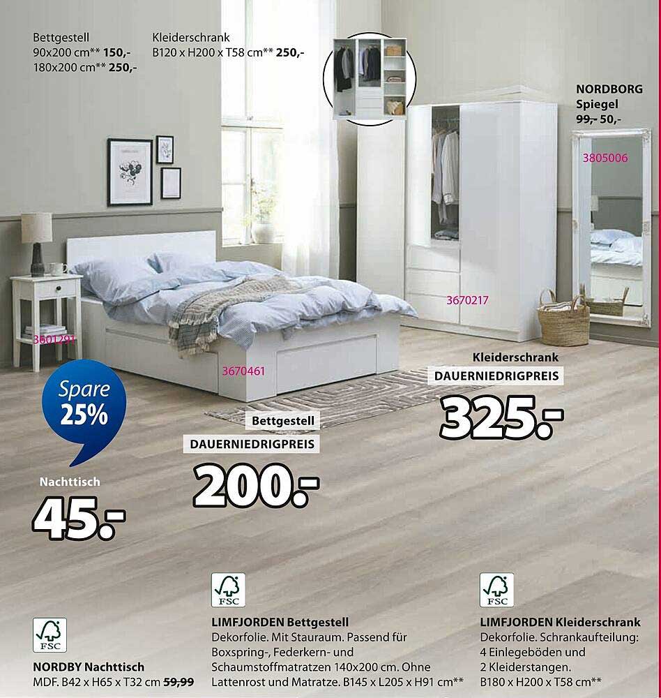 BETTGESTELL LIMFJORDEN 90x200 cm – 25% sparen!