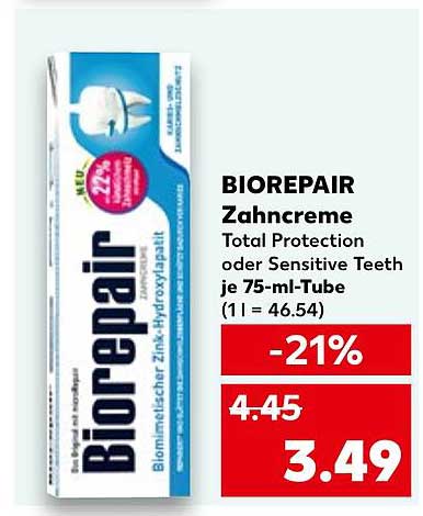 BIOREPAIR Zahnpasta Total Protection oder Sensitive Teeth je 75-ml-Tube