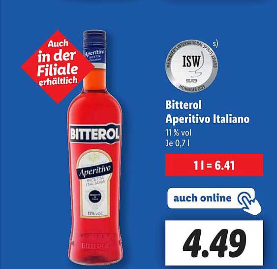 Bitterol Aperitivo Italiano 0,7 l
