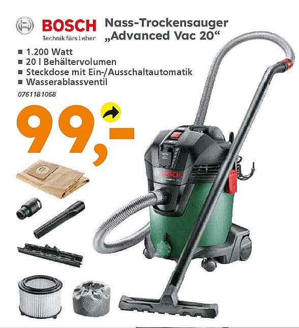 Bosch Nass-Trockensauger „Advanced Vac 20“