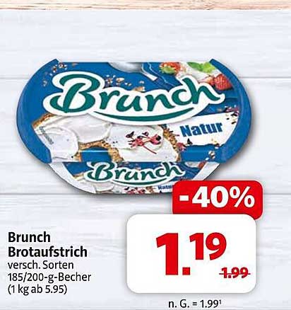 Brunch Brotaufstrich verschieden Sorten 185/200-g-Becher