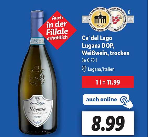 Ca' del Lago Lugana DOP, Weißwein, 0,75 l