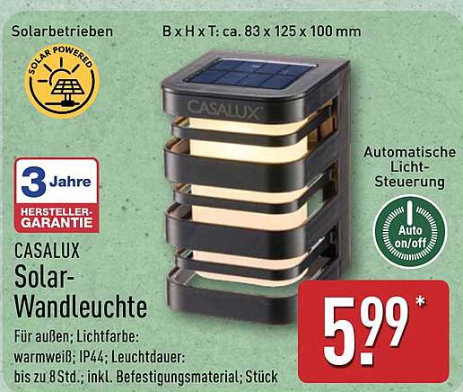 CASALUX Solar-Wandleuchte