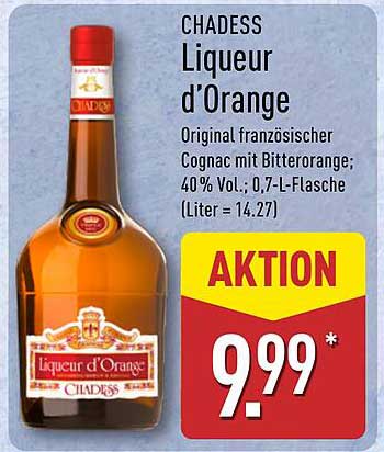 CHADESS Liqueur d'Orange - Original französischer Cognac mit Bitterorange