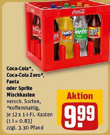 Coca-Cola*, Coca-Cola Zero*, Fanta oder Sprite Mischkasten