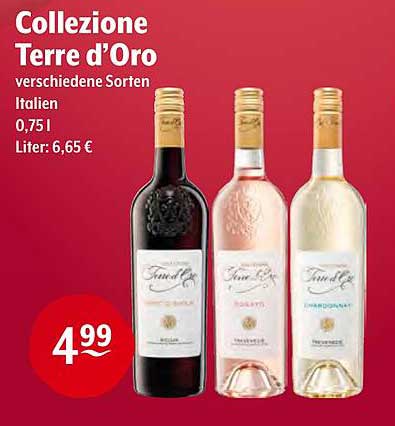 Collezione Terre d'Oro - verschiedene Sorten, 0,75 l