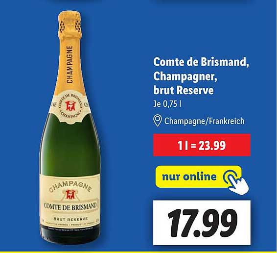 Comte de Brismand, Champagner, brut Reserve, 0,75 l