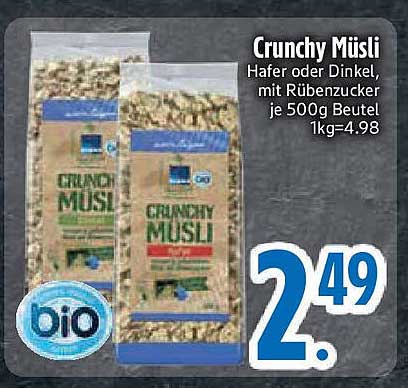 Crunchy Müslis - Hafer oder Dinkel