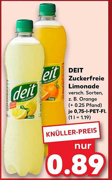 DEIT Zuckerfreie Limonade - verschiedene Sorten