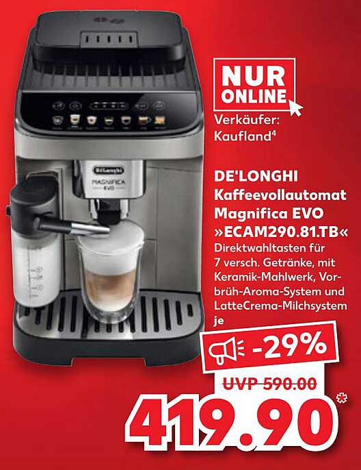 DE'LONGHI Kaffeevollautomat Magnifica EVO »ECAM290.81.TB«