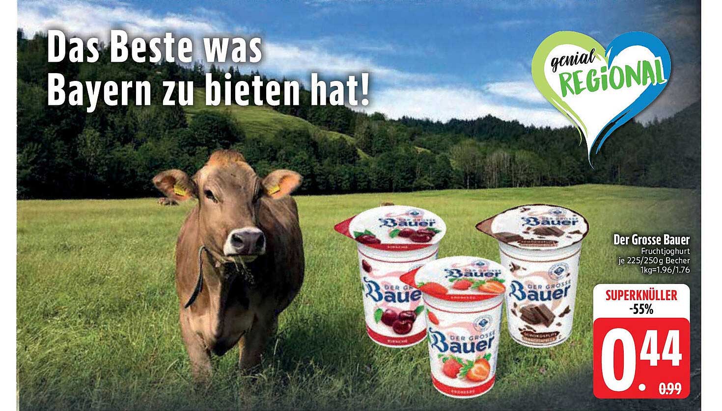 Der Grosse Bauer Fruchtjoghurt 225g/250g Becher