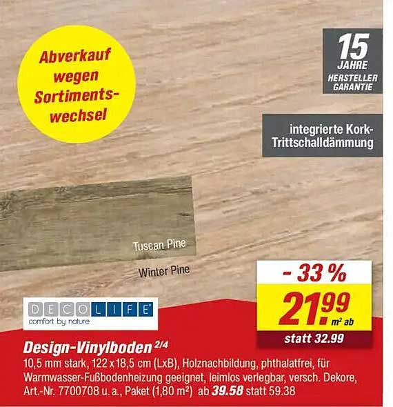 Design-Vinylboden DecoLife - Tuscan Pine / Winter Pine