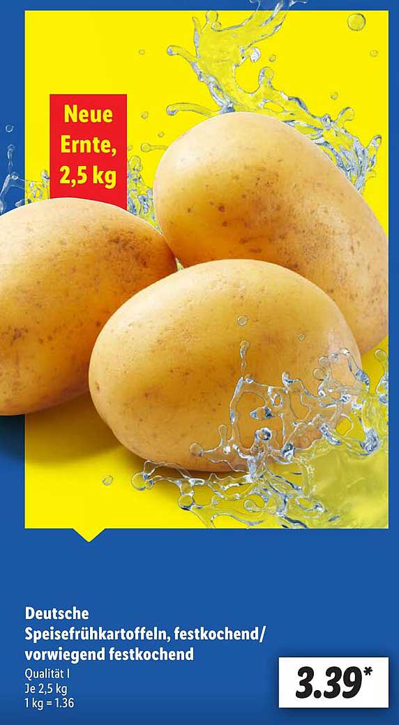 Deutsche Speise frühkartoffeln, festkochend/vorwiegend festkochend - 2,5 kg