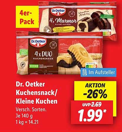 Dr. Oetker Kuchensnack/Kleine Kuchen - 4er Pack