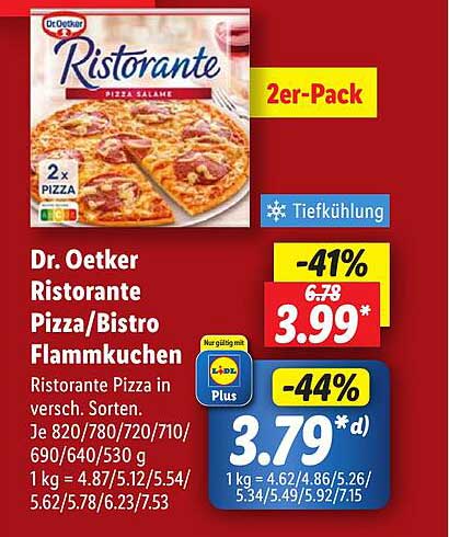 Dr. Oetker Ristorante Pizza/Bistro Flammkuchen 2er-Pack