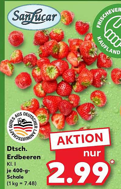 Dt. Erdbeeren Ki. I je 400-g-Schale