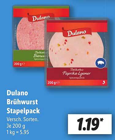Dulano Brühwurst Stapelpack